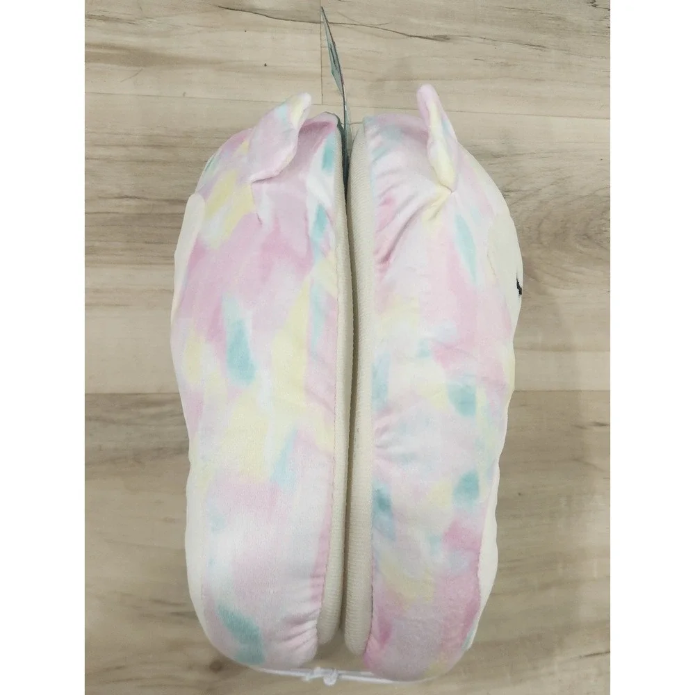 Squishmallows Lesedi the Owl Plush Slippers Kids Size 4-5 Pastel Tie Dye New